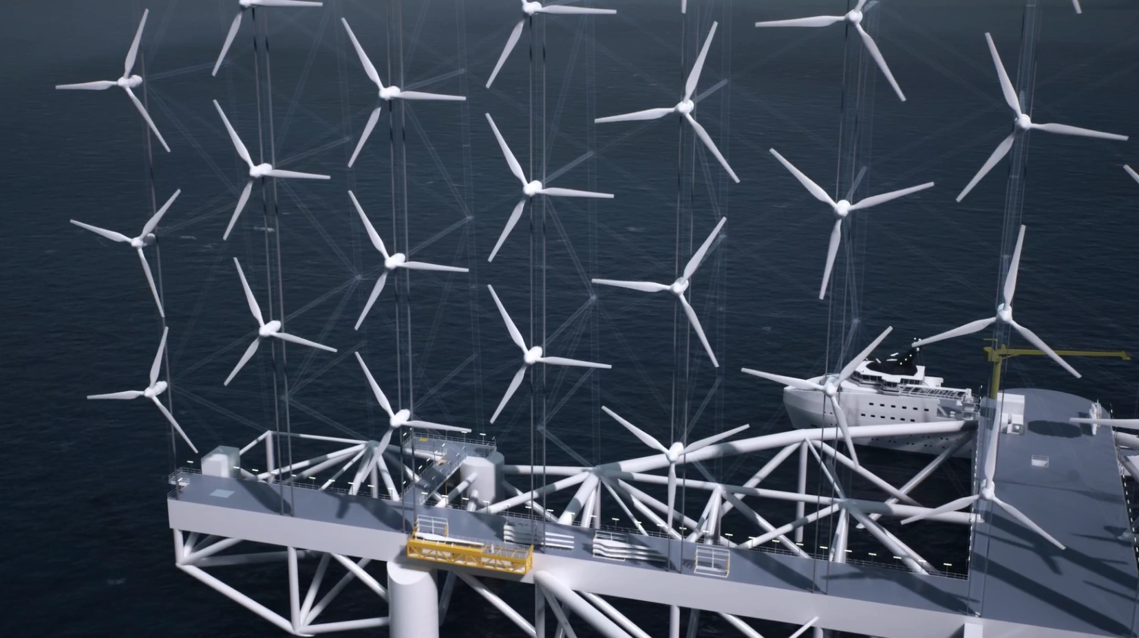 Windcatcher: A Floating Wall of Turbines Offshore 