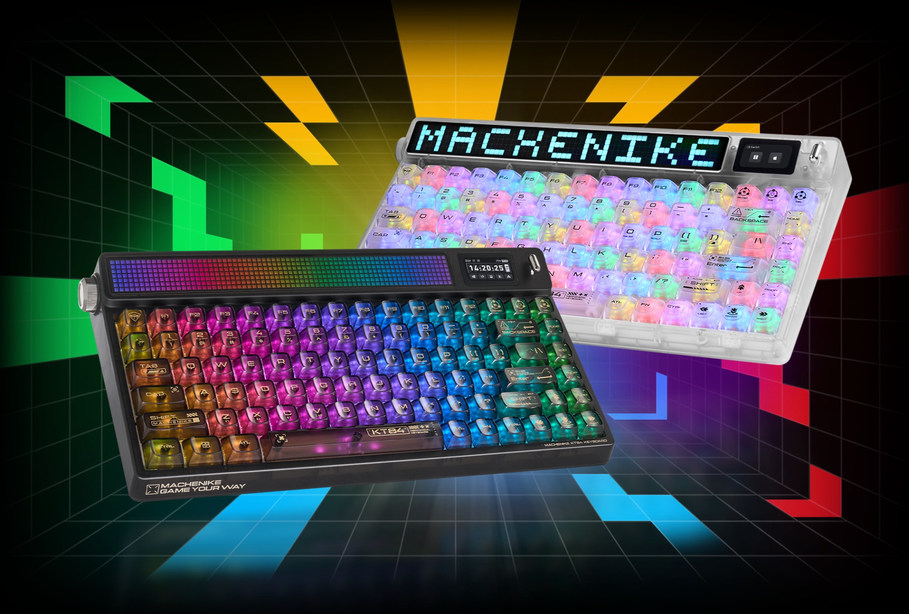 Machenike KT84: Retro Mechanical Keyboard with Dual Screens
