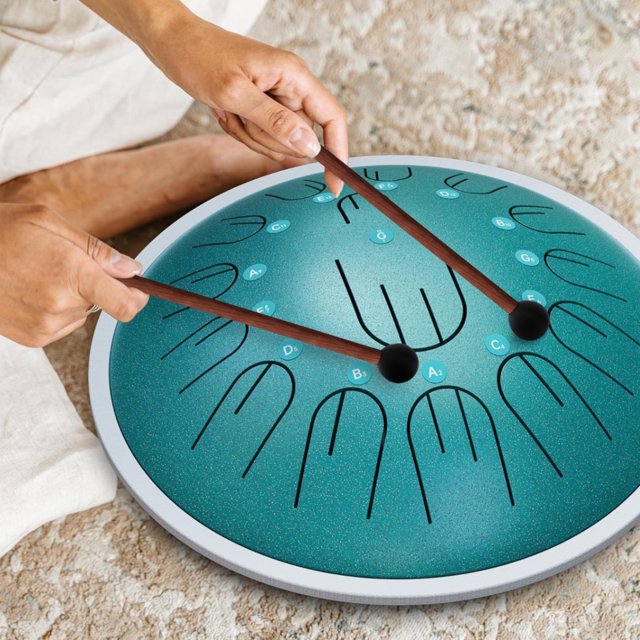 Steel Tongue Drum 14 Inch 15 Notes in G Major